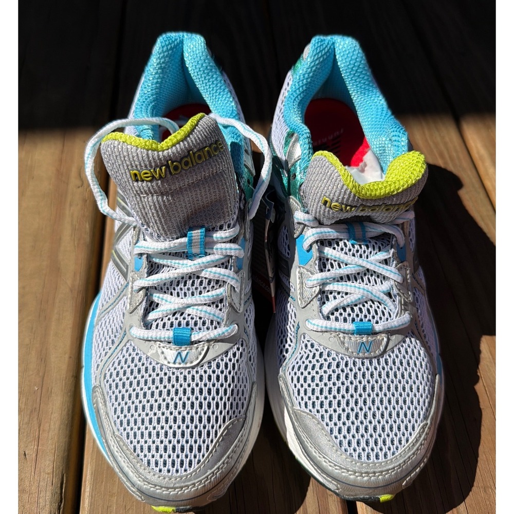 New Balance 880v2 Women Retro Running Shoes White Blu USA 7.5B Neon Techwear Y2K